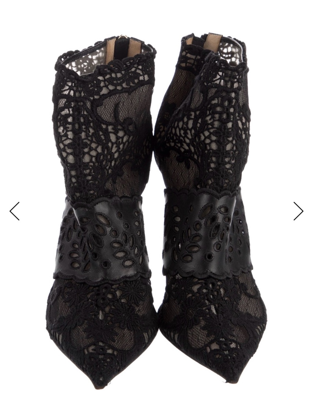 Valentino Black Lace Pointed Stiletto Ankle Bootie - Picture 5 of 8